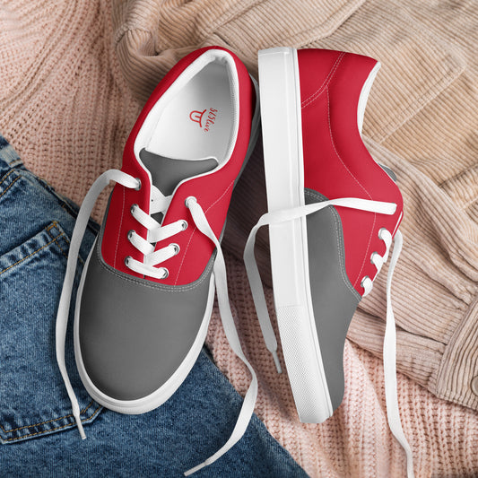 Zapatillas Casual Combinacion Rojo-Gris El